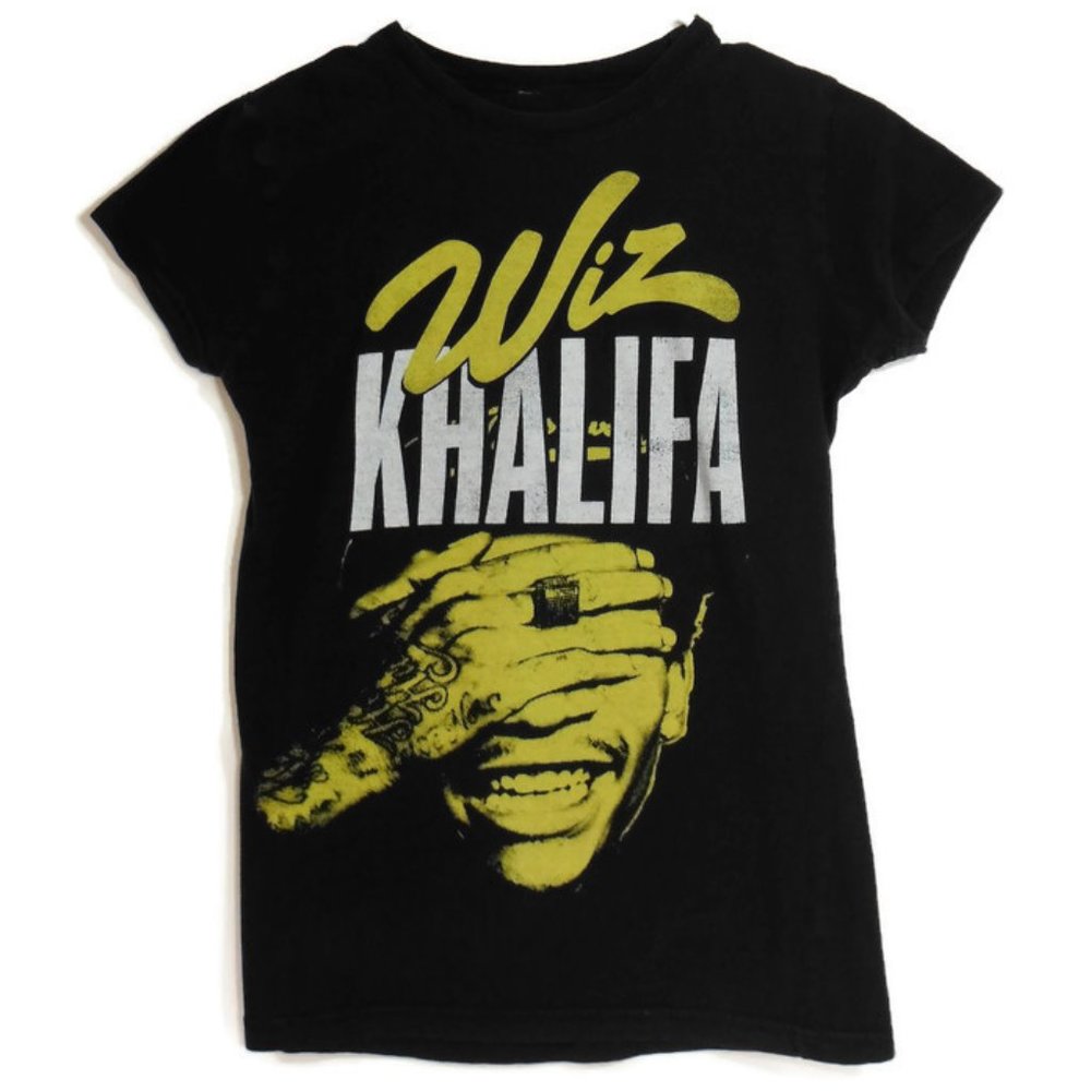 Womans Wiz Khalifa Black Cap Sleeve T-Shirt - S